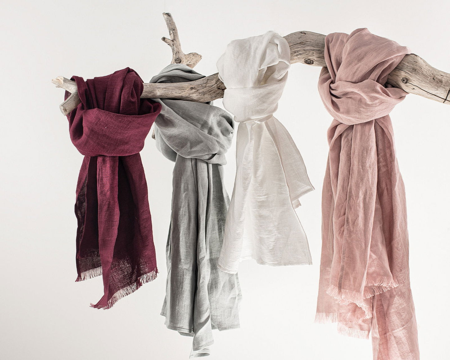 Deep Rose Linen Scarf - HatnGloves.com