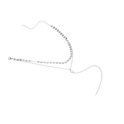 Double Layered Lariat Necklace - HatnGloves.com