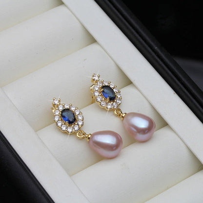 Genuine Freshwater Pearl Statement Drop Earrings in Gold