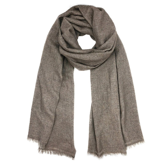 Espresso Handloom Cashmere Scarf - HatnGloves.com