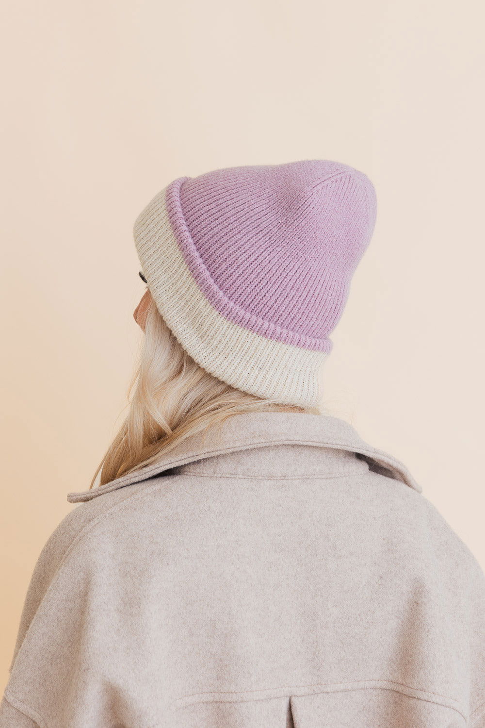 Essential Harmony Two-Tone Knit Beanie - HatnGloves.com