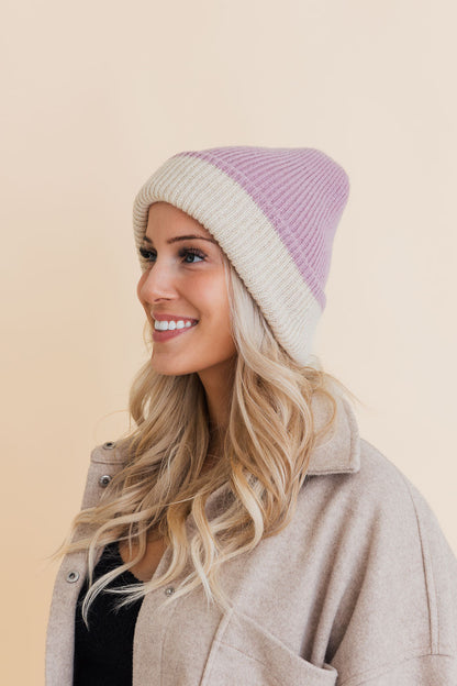 Essential Harmony Two-Tone Knit Beanie - HatnGloves.com