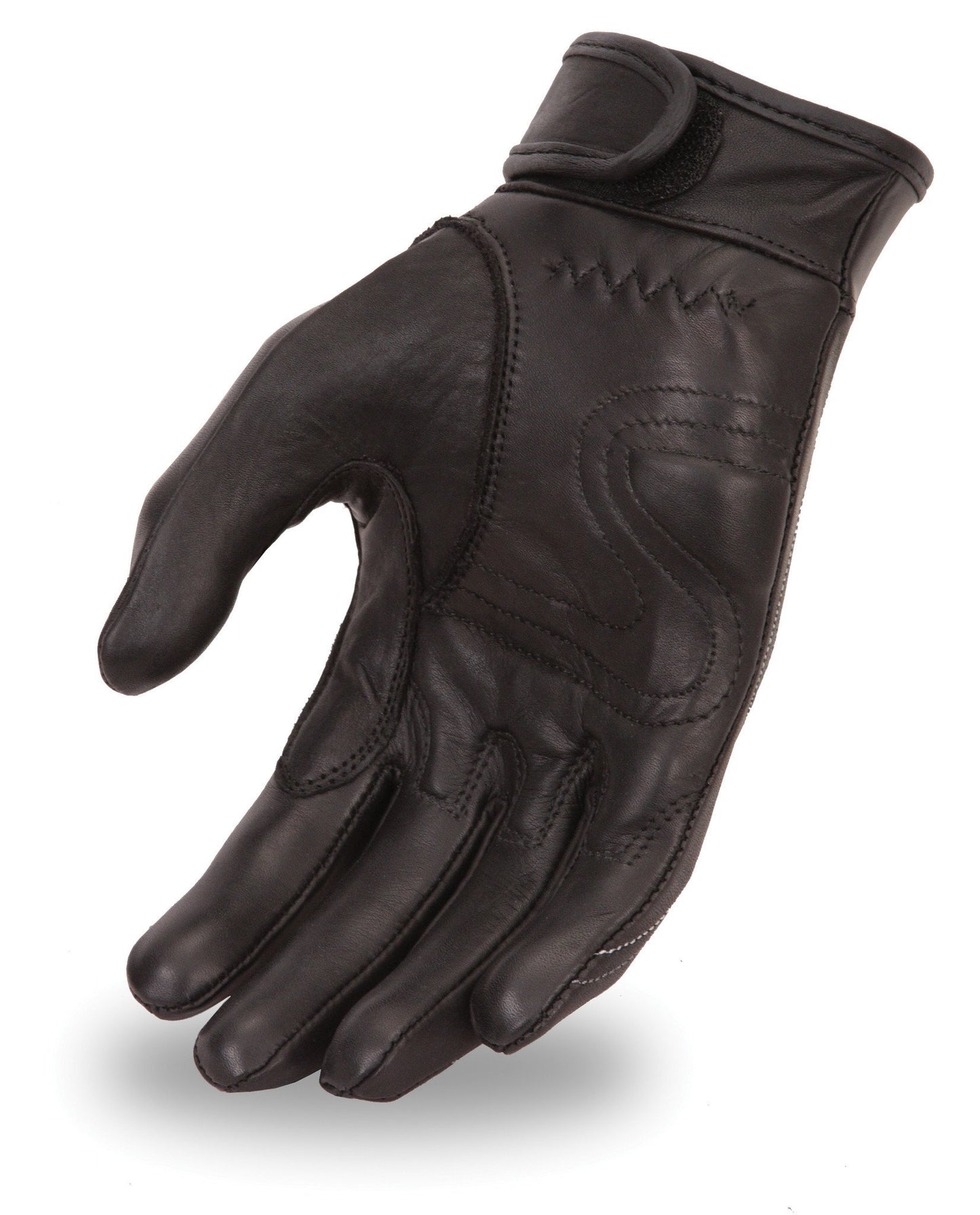 Women's Leather Flame Design Motorcycle Gloves