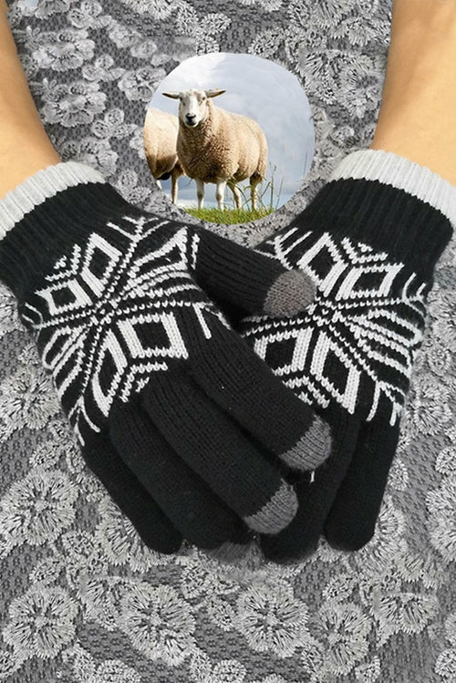 Fashion Pattern Touchscreen Texting Mittens - HatnGloves.com