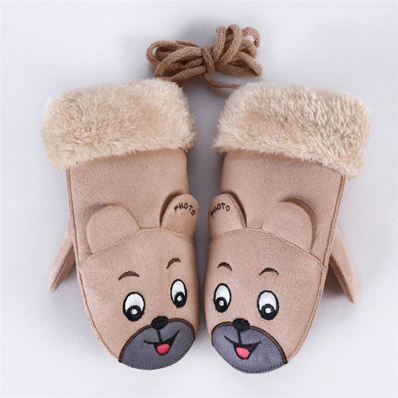 Faux Suede Bear Mittens - HatnGloves.com