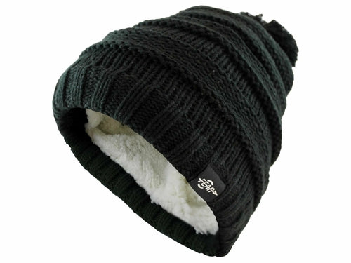 Warmest Plush Insulated Black Beanie Hat Kids Winter Beanies Knitted Warm