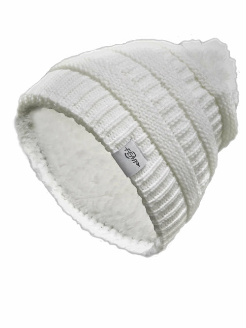 Warmest Plush Insulated Cuff Knit Pom Women Winter Beanie Hat Women