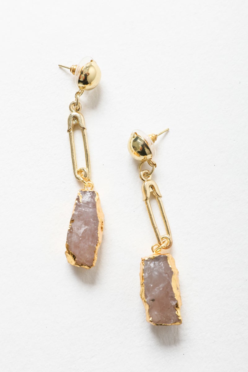 Gem Stone Fashion Earrings - HatnGloves.com