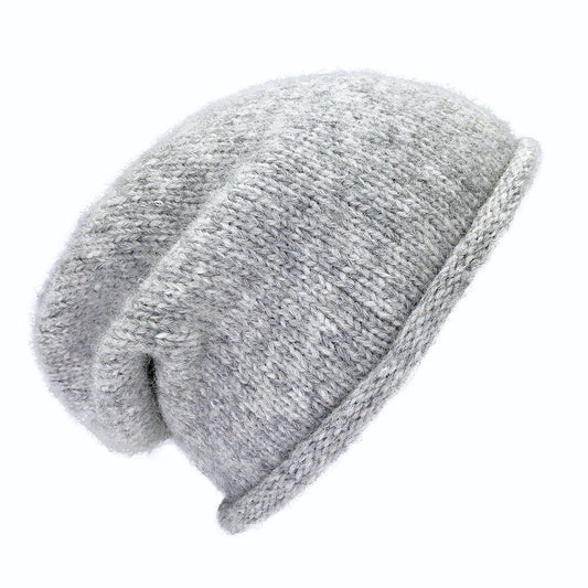 Gray Essential Knit Alpaca Beanie - HatnGloves.com