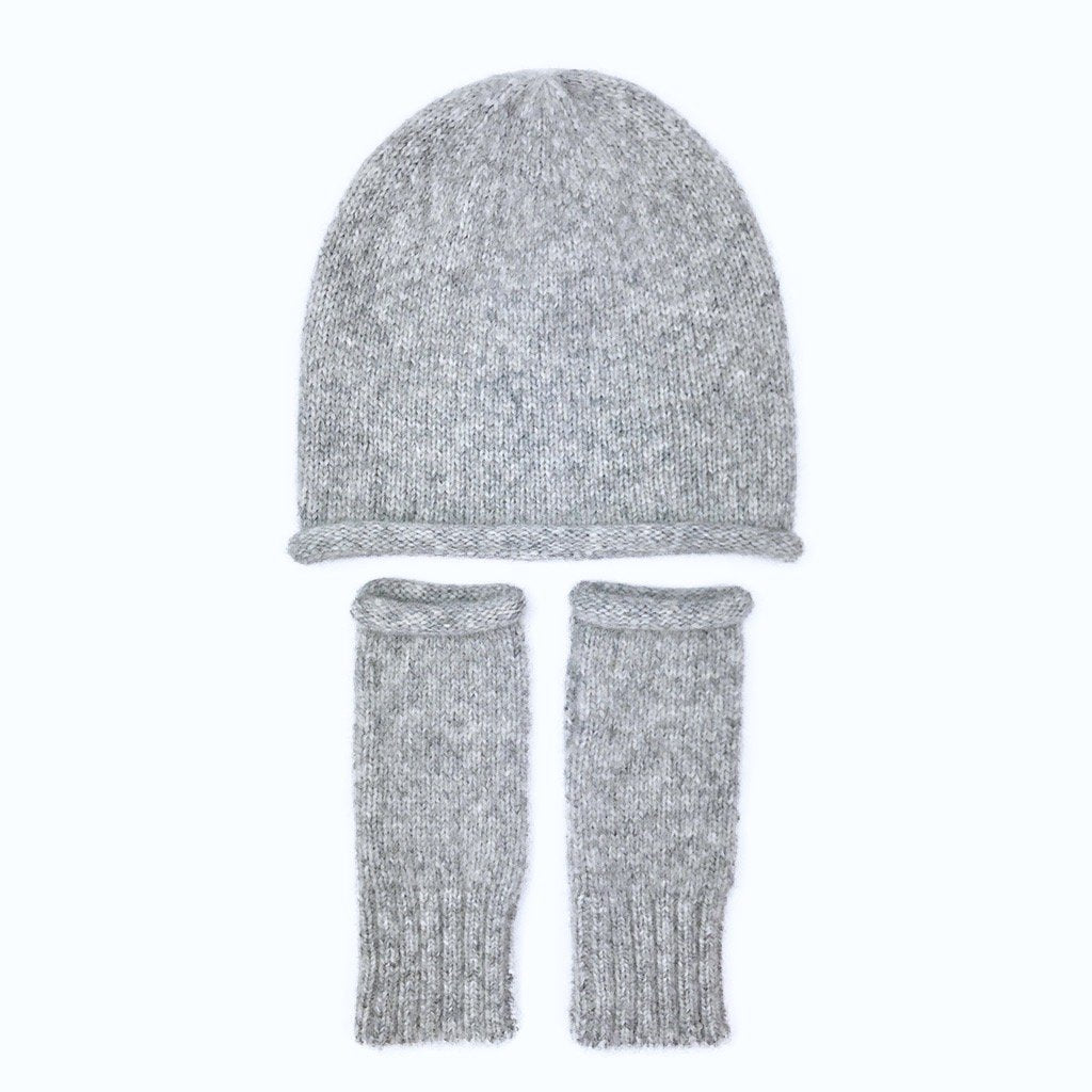 Gray Essential Knit Alpaca Beanie - HatnGloves.com