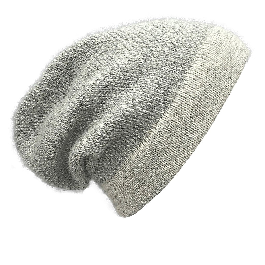 Gray Interwoven Alpaca Beanie - HatnGloves.com