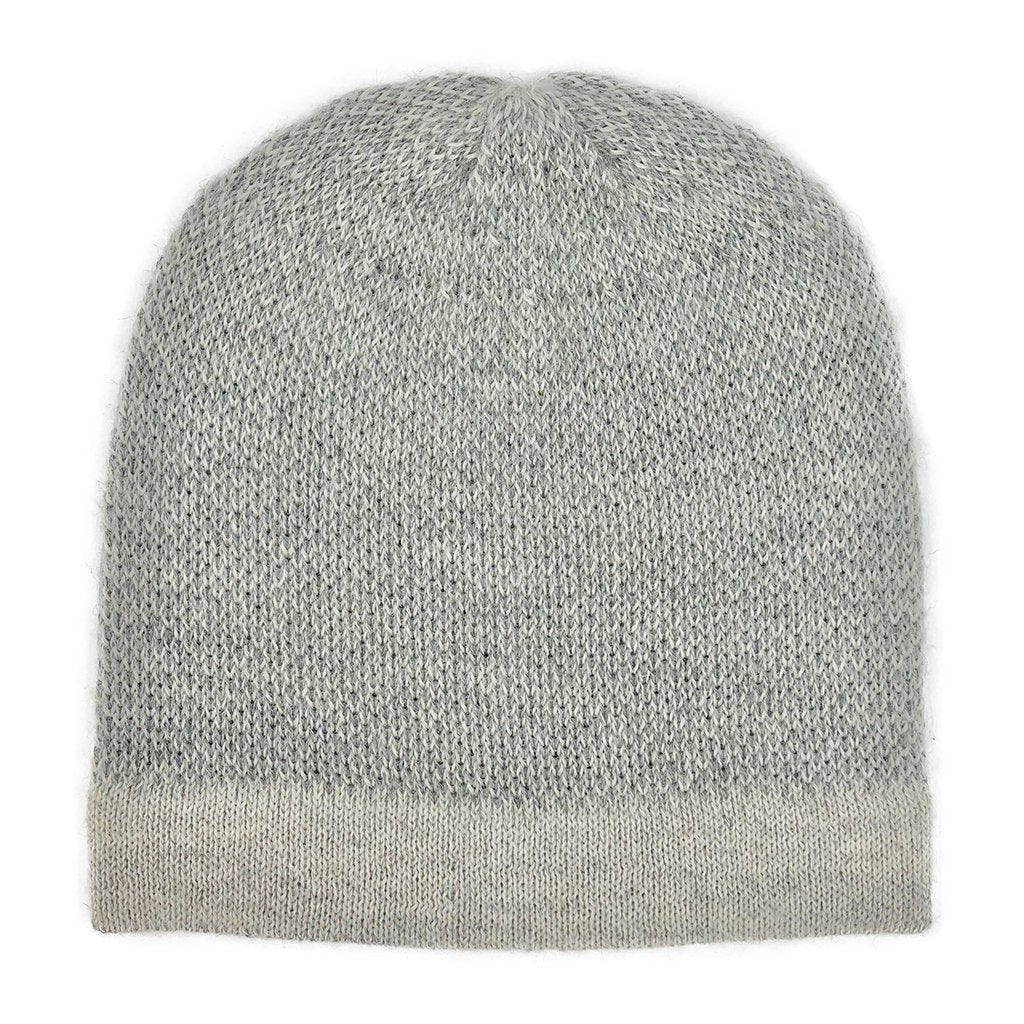 Gray Interwoven Alpaca Beanie - HatnGloves.com