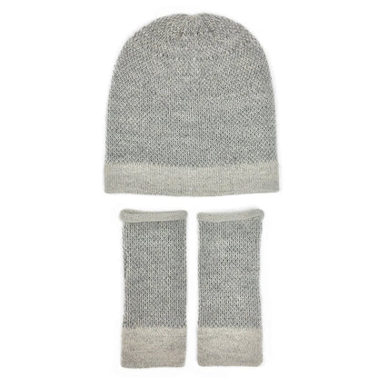 Gray Interwoven Alpaca Beanie - HatnGloves.com