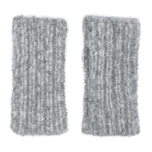 Gray Ribbed Alpaca Gloves - HatnGloves.com