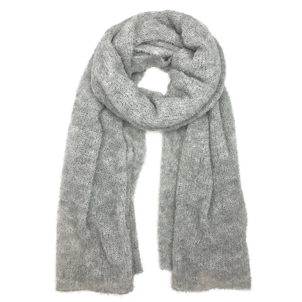 Gray Ultra Plush Alpaca Scarf - HatnGloves.com