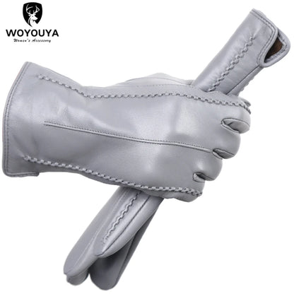 Touch Screen leather gloves,high-end leather gloves women,Genuine