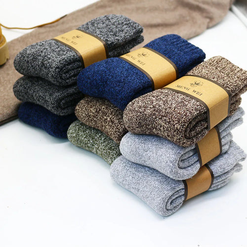 Winter Men's Merino Wool Socks Super Thick Warm High Quality Harajuku