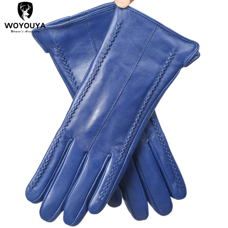 Touch Screen leather gloves,high-end leather gloves women,Genuine