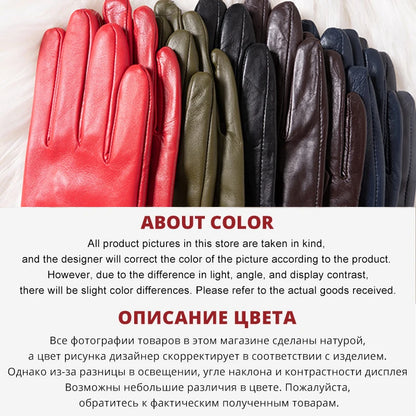 Touch Screen leather gloves,high-end leather gloves women,Genuine