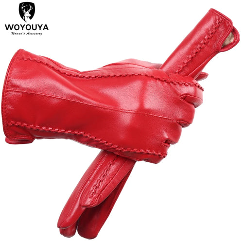 Touch Screen leather gloves,high-end leather gloves women,Genuine