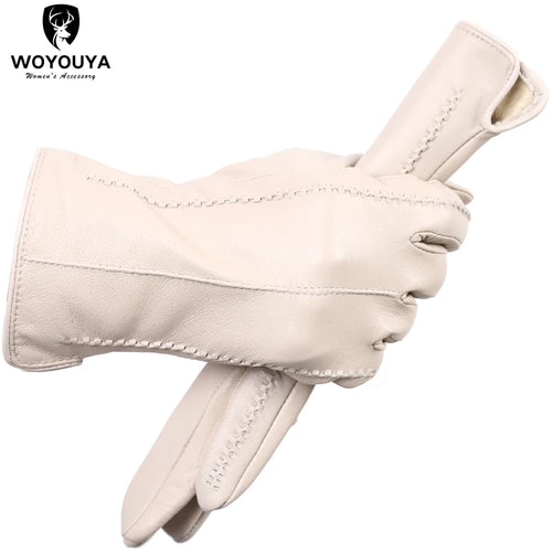 Touch Screen leather gloves,high-end leather gloves women,Genuine