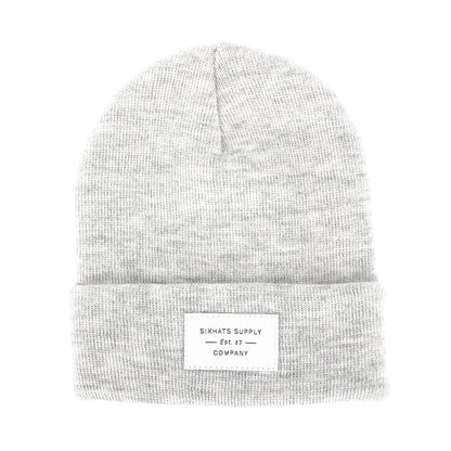 Heather Grey Folding Beanie - HatnGloves.com