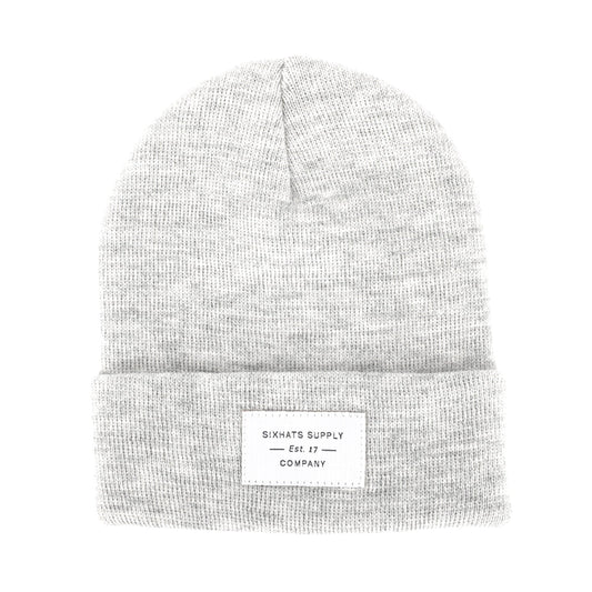 Heather Grey Folding Beanie - HatnGloves.com