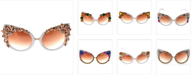 Jewel Butterfly Sunglasses - HatnGloves.com