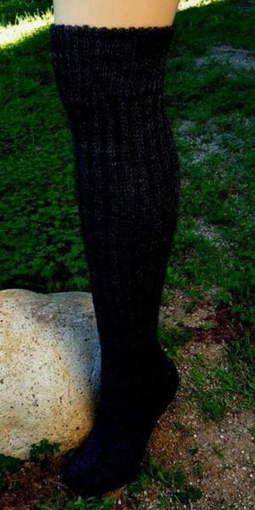 Knee-Hi Alpaca Socks - HatnGloves.com