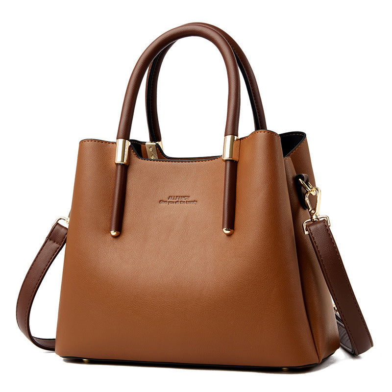 Ladies Leather Shoulder Strap Handbag - HatnGloves.com