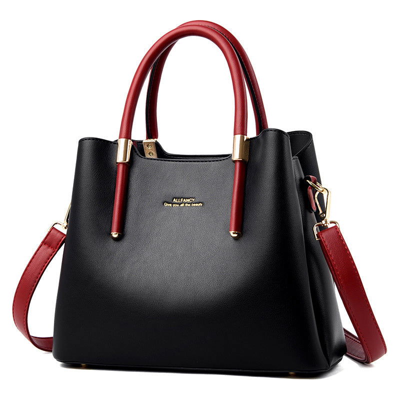 Ladies Leather Shoulder Strap Handbag - HatnGloves.com