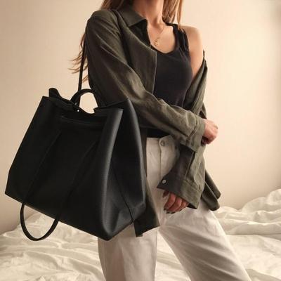 Large-Capacity Leather Tote Shopping Bag - HatnGloves.com