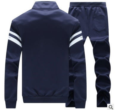 Men Athletic Stripe Sweatshirt Jacket - HatnGloves.com