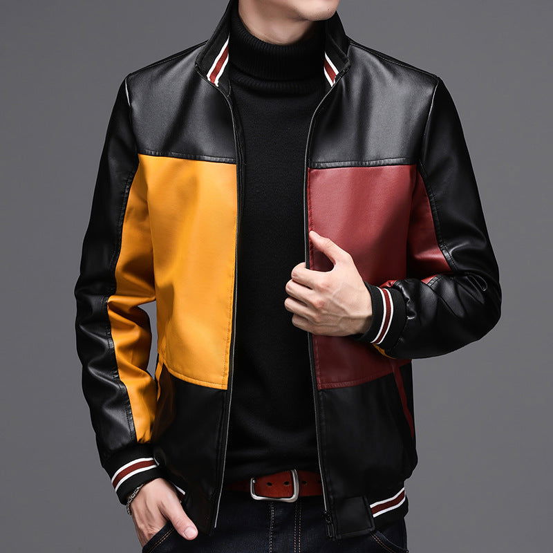 Men Casual Leather Jacket - HatnGloves.com