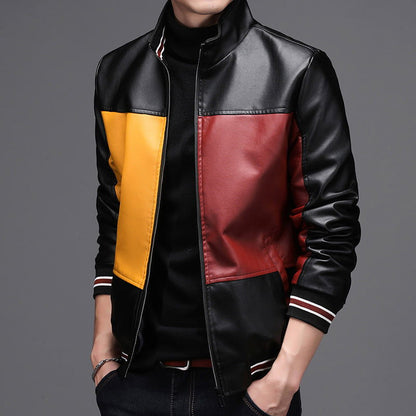 Men Casual Leather Jacket - HatnGloves.com