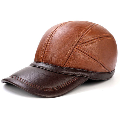 Men's Leather Baseball Cap - HatnGloves.com