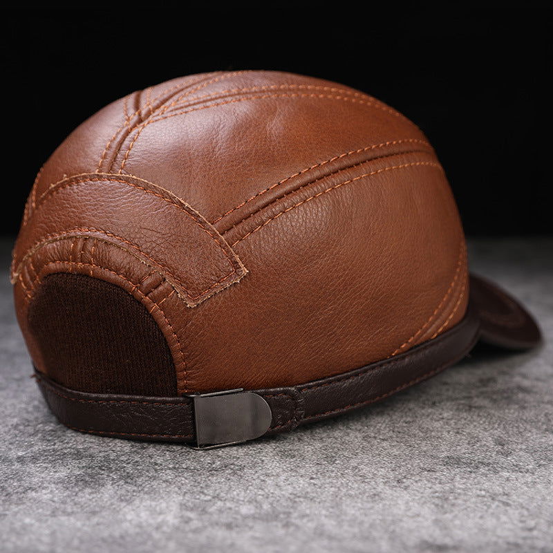 Men's Leather Baseball Cap - HatnGloves.com