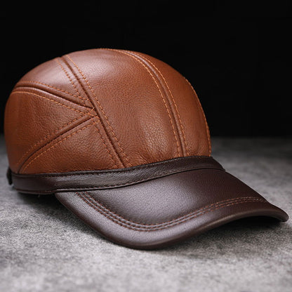 Men's Leather Baseball Cap - HatnGloves.com