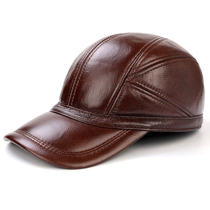 Men's Leather Baseball Cap - HatnGloves.com