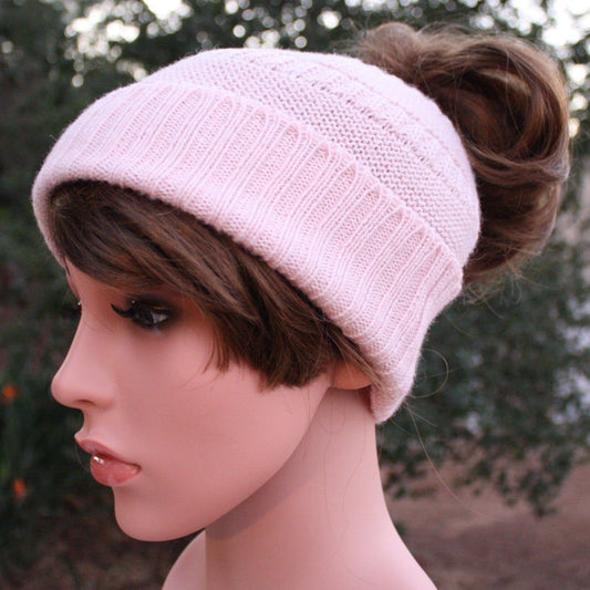 Messy Bun Alpaca Hat - HatnGloves.com