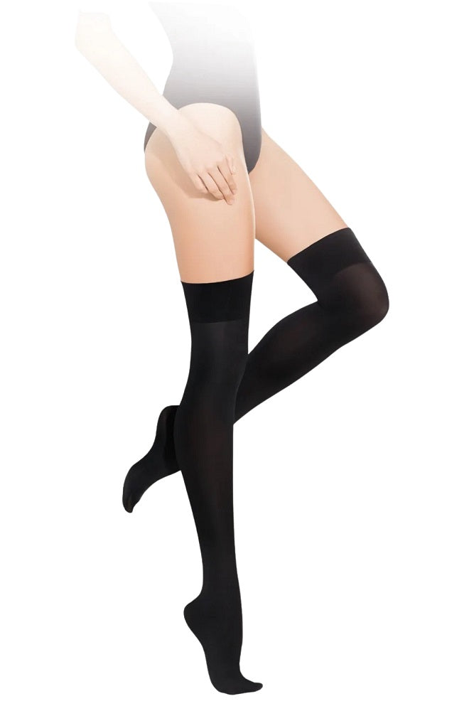 Women's Black Microfiber Over-the-Knee Socks