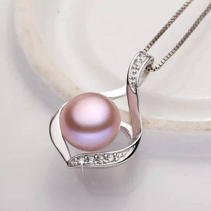 Genuine Freshwater Pearl & Simulated Diamond Teardrop Necklace