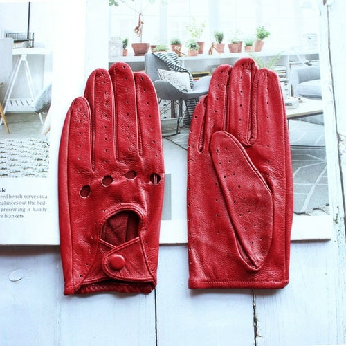 Women sheepskin gloves women leather thin single layer unlined