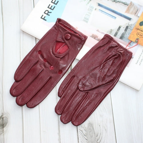 Women sheepskin gloves women leather thin single layer unlined