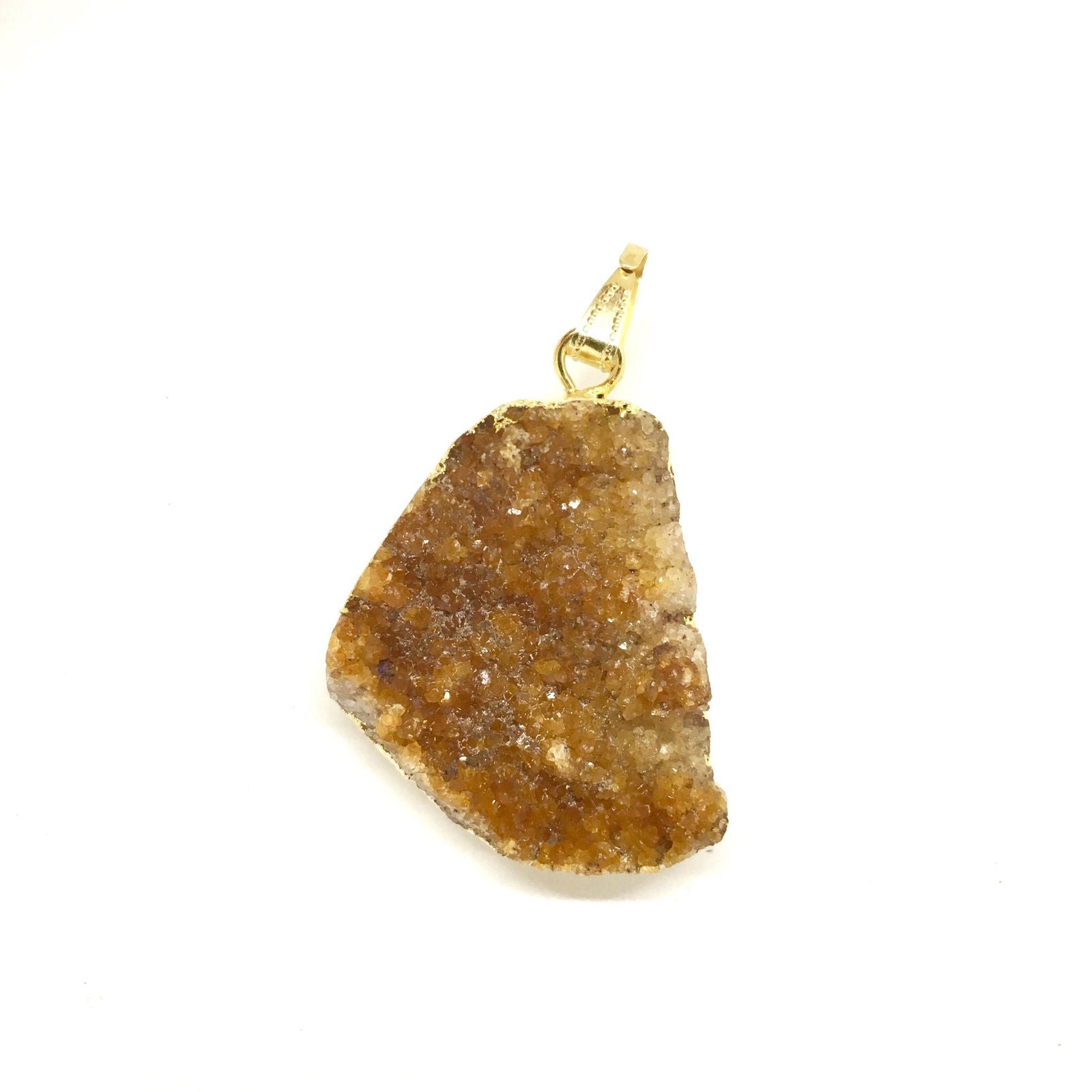 Orange Citrine Cluster Pendant - HatnGloves.com