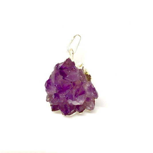 Purple Amethyst Cluster Pendant - HatnGloves.com