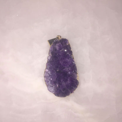 Purple Amethyst Cluster Pendant - HatnGloves.com