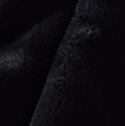 Cassilda Luxury Black Chinchilla Faux Fur Throw Blanket