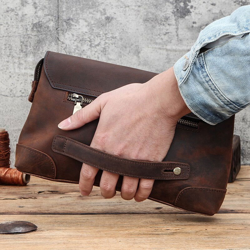 Retro Brown Clutch Handbag - HatnGloves.com