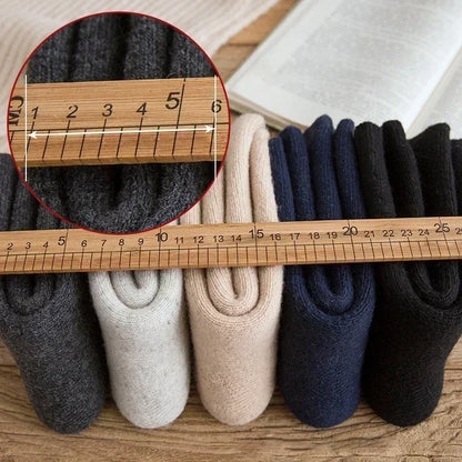 3 Pairs Men Women Wool Socks Thick Solid Winter Socks